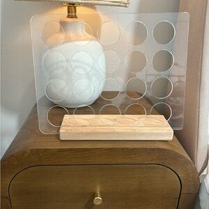 Clear Acrylic spice rack with Wooden Base